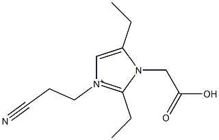 3-(2-Cyanoethyl)-2,5-diethyl-1-(carboxymethyl)-1H-imidazol-3-ium Struktur