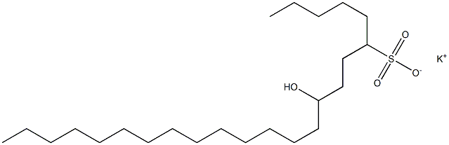 9-Hydroxytricosane-6-sulfonic acid potassium salt Struktur