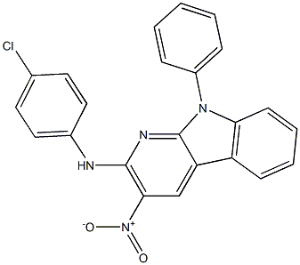 3-Nitro-9-phenyl-2-(p-chloroanilino)-9H-pyrido[2,3-b]indole Struktur