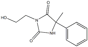 3-(2-Hydroxyethyl)-5-methyl-5-phenylhydantoin Struktur