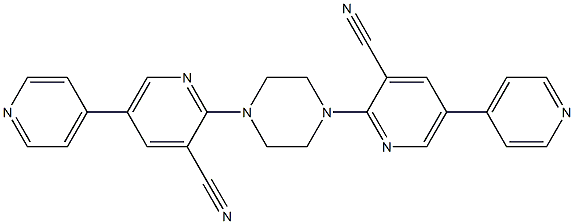 2-[4-[3-Cyano-5-(4-pyridinyl)pyridin-2-yl]piperazin-1-yl]-5-(4-pyridinyl)pyridine-3-carbonitrile Struktur