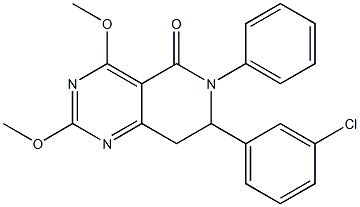 7,8-Dihydro-2,4-dimethoxy-6-phenyl-7-(3-chlorophenyl)pyrido[4,3-d]pyrimidin-5(6H)-one Struktur