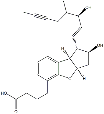 (1S,2S,3aR,8bR)-2,3,3a,8b-Tetrahydro-2-hydroxy-1-[(E,3R)-3-hydroxy-4-methyl-1-octen-6-yn-1-yl]-1H-cyclopenta[b]benzofuran-5-butanoic acid Struktur