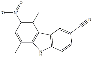 6-Cyano-3-nitro-1,4-dimethyl-9H-carbazole Struktur