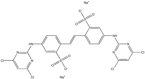 4,4'-Bis(4,6-dichloropyrimidin-2-ylamino)-2,2'-stilbenedisulfonic acid disodium salt Struktur