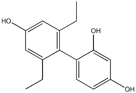 2',6'-Diethyl-1,1'-biphenyl-2,4,4'-triol Struktur