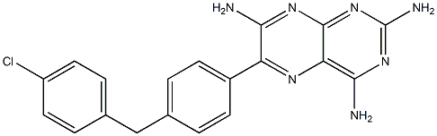 6-[4-(4-Chlorobenzyl)phenyl]-2,4,7-pteridinetriamine Struktur