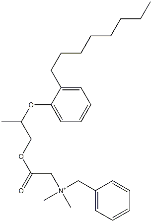 N,N-Dimethyl-N-benzyl-N-[[[2-(2-octylphenyloxy)propyl]oxycarbonyl]methyl]aminium Struktur