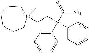 1-(4-Amino-4-oxo-3,3-diphenylbutyl)hexahydro-1-methyl-1H-azepin-1-ium Struktur