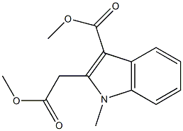 3-Methoxycarbonyl-1-methyl-1H-indole-2-acetic acid methyl ester Struktur