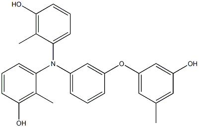 N,N-Bis(3-hydroxy-2-methylphenyl)-3-(3-hydroxy-5-methylphenoxy)benzenamine Struktur