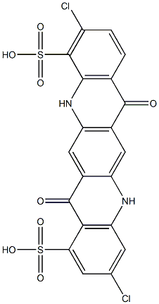 3,10-Dichloro-5,7,12,14-tetrahydro-7,14-dioxoquino[2,3-b]acridine-1,11-disulfonic acid Struktur