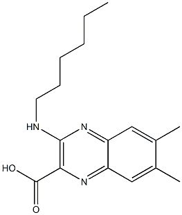 6,7-Dimethyl-3-(hexylamino)quinoxaline-2-carboxylic acid Struktur