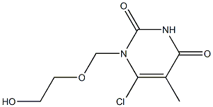 1-(2-Hydroxyethoxymethyl)-6-chlorothymine Struktur