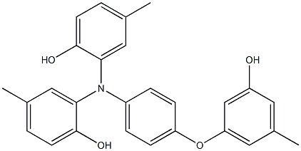 N,N-Bis(2-hydroxy-5-methylphenyl)-4-(3-hydroxy-5-methylphenoxy)benzenamine Struktur