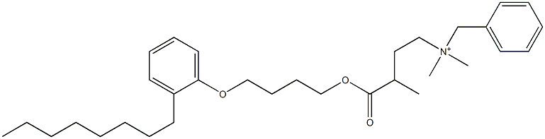 N,N-Dimethyl-N-benzyl-N-[3-[[4-(2-octylphenyloxy)butyl]oxycarbonyl]butyl]aminium Struktur