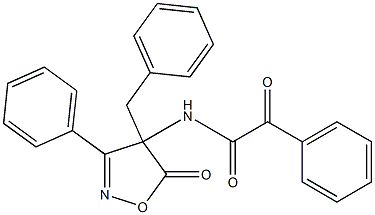 3-Phenyl-4-benzyl-4-[(1,2-dioxo-2-phenylethyl)amino]isoxazol-5(4H)-one Struktur