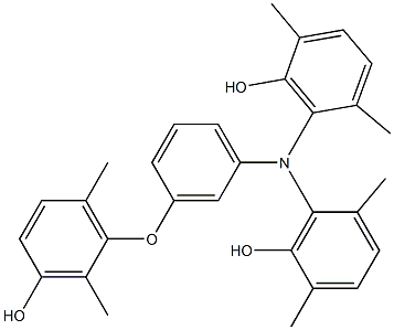 N,N-Bis(6-hydroxy-2,5-dimethylphenyl)-3-(3-hydroxy-2,6-dimethylphenoxy)benzenamine Struktur