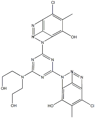 2,4-Di(4-chloroazo-2,5-dimethoxyanilino)-6-[N,N-di(2-hydroxyethyl)amino]-1,3,5-triazine Struktur