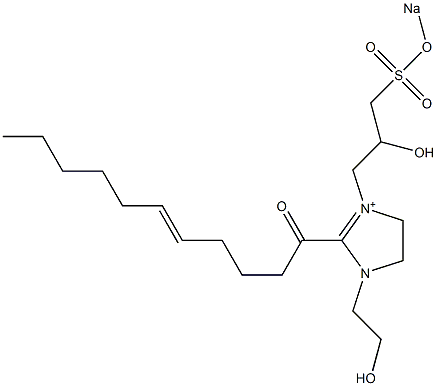 1-(2-Hydroxyethyl)-3-[2-hydroxy-3-(sodiooxysulfonyl)propyl]-2-(5-undecenoyl)-2-imidazoline-3-ium Struktur