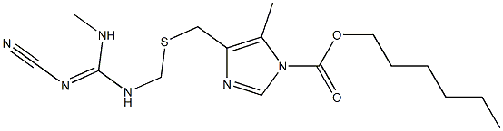 4-[[[(2-Cyano-3-methylguanidino)methyl]thio]methyl]-5-methyl-1H-imidazole-1-carboxylic acid hexyl ester Struktur