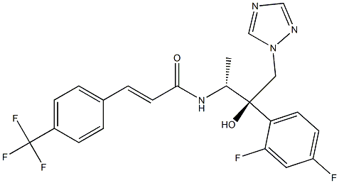 N-[(1R,2R)-2-(2,4-Difluorophenyl)-2-hydroxy-1-methyl-3-(1H-1,2,4-triazol-1-yl)propyl]-3-[4-(trifluoromethyl)phenyl]propenamide Struktur