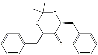 (4S,6S)-2,2-Dimethyl-4,6-dibenzyl-1,3-dioxan-5-one Struktur