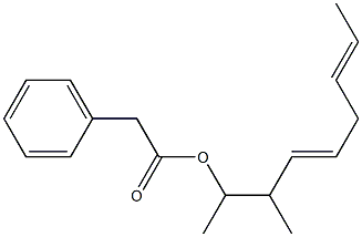 Phenylacetic acid 1,2-dimethyl-3,6-octadienyl ester Struktur