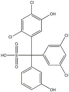 (3,5-Dichlorophenyl)(2,4-dichloro-5-hydroxyphenyl)(3-hydroxyphenyl)methanesulfonic acid Struktur