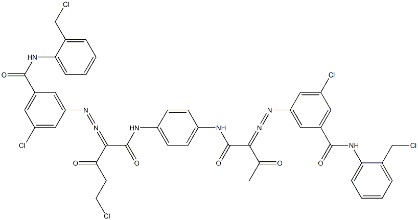 3,3'-[2-(Chloromethyl)-1,4-phenylenebis[iminocarbonyl(acetylmethylene)azo]]bis[N-[2-(chloromethyl)phenyl]-5-chlorobenzamide] Struktur