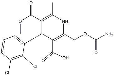 4-(2,3-Dichlorophenyl)-6-methyl-2-[(carbamoyloxy)methyl]-1,4-dihydropyridine-3,5-dicarboxylic acid 5-methyl ester Struktur