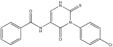 3-(4-Chlorophenyl)-5-benzoylamino-2-thiouracil Struktur