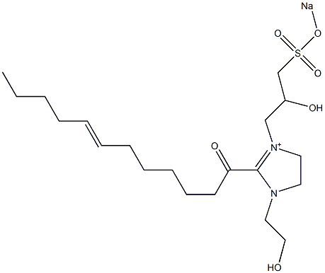 1-(2-Hydroxyethyl)-3-[2-hydroxy-3-(sodiooxysulfonyl)propyl]-2-(7-dodecenoyl)-2-imidazoline-3-ium Struktur