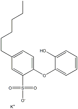 2'-Hydroxy-4-hexyl[oxybisbenzene]-2-sulfonic acid potassium salt Struktur