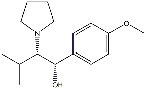 (1S,2S)-3-Methyl-1-(p-methoxyphenyl)-2-(1-pyrrolidinyl)-1-butanol Struktur