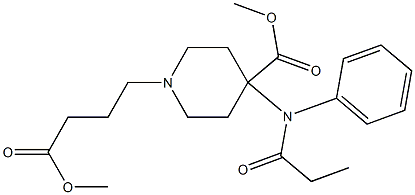 4-Methoxycarbonyl-4-(N-phenyl-N-propanoylamino)piperidine-1-butyric acid methyl ester Struktur