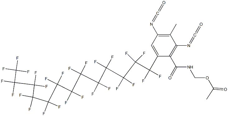 N-(Acetyloxymethyl)-2-(heptacosafluorotridecyl)-4,6-diisocyanato-5-methylbenzamide Struktur