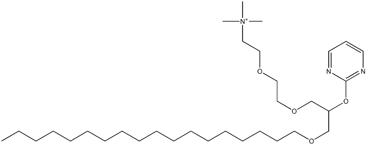 N-[2-[2-(3-Octadecyloxy-2-(pyrimidin-2-yloxy)propoxy)ethoxy]ethyl]-N,N,N-trimethylaminium Struktur