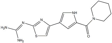 N-(Diaminomethylene)-4-[2-(piperidinocarbonyl)-1H-pyrrole-4-yl]thiazole-2-amine Struktur