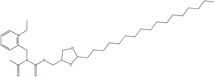 1-Ethyl-2-[N-acetyl-N-[(2-heptadecyl-1,3-dioxolan-4-yl)methoxycarbonyl]aminomethyl]pyridinium Struktur