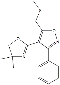 3-Phenyl-4-(4,4-dimethyl-2-oxazolin-2-yl)-5-[(methylthio)methyl]isoxazole Struktur