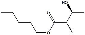 (2S,3S)-2-Methyl-3-hydroxybutyric acid pentyl ester Struktur