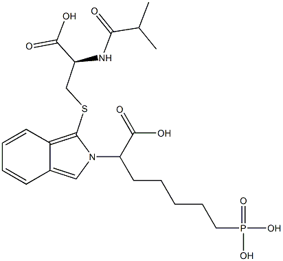 S-[2-(6-Phosphono-1-carboxyhexyl)-2H-isoindol-1-yl]-N-isobutyryl-L-cysteine Struktur