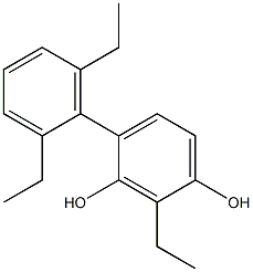 2-Ethyl-4-(2,6-diethylphenyl)benzene-1,3-diol Struktur