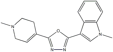 3-[5-[(1,2,3,6-Tetrahydro-1-methylpyridin)-4-yl]-1,3,4-oxadiazol-2-yl]-1-methyl-1H-indole Struktur