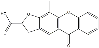 2,3-Dihydro-11-methyl-5-oxo-5H-furo[3,2-b]xanthene-2-carboxylic acid Struktur