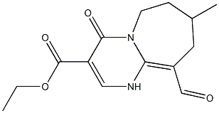 10-Formyl-1,4,6,7,8,9-hexahydro-8-methyl-4-oxopyrimido[1,2-a]azepine-3-carboxylic acid ethyl ester Struktur