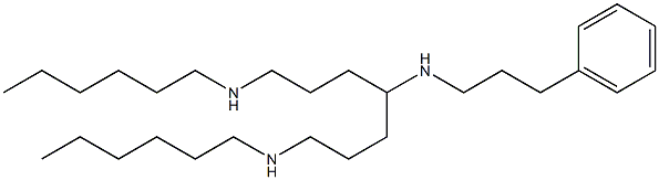 N,N''-Dihexyl-N'-(3-phenylpropyl)heptane-1,4,7-triamine Struktur