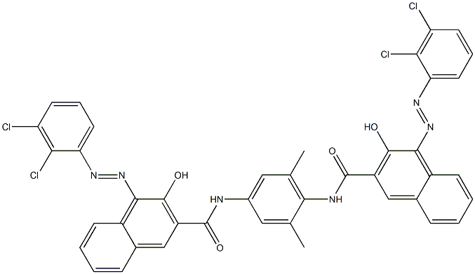 N,N'-(2,6-Dimethyl-1,4-phenylene)bis[4-[(2,3-dichlorophenyl)azo]-3-hydroxy-2-naphthalenecarboxamide] Struktur