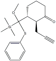 (2S,3R)-2-(2-Propyn-1-yl)-3-[methoxy(phenylthio)(trimethylsilyl)methyl]cyclohexanone Struktur